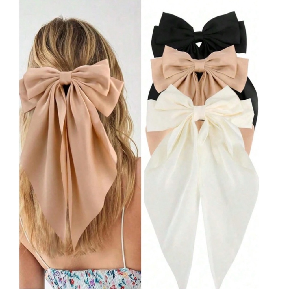 Romantic Large Bow Hair Clip Set of Three